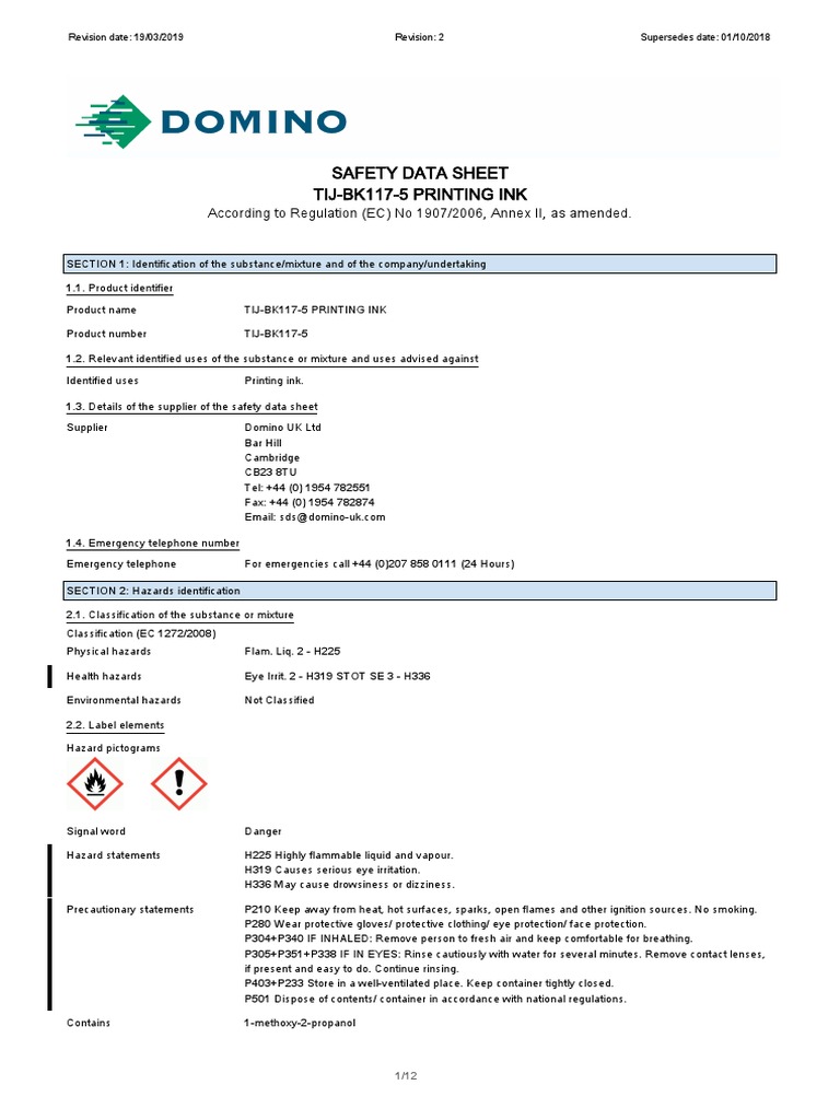 TIJBK1175 PRINTING INKEnglish (UK & ROI) PDF Firefighting Toxicity