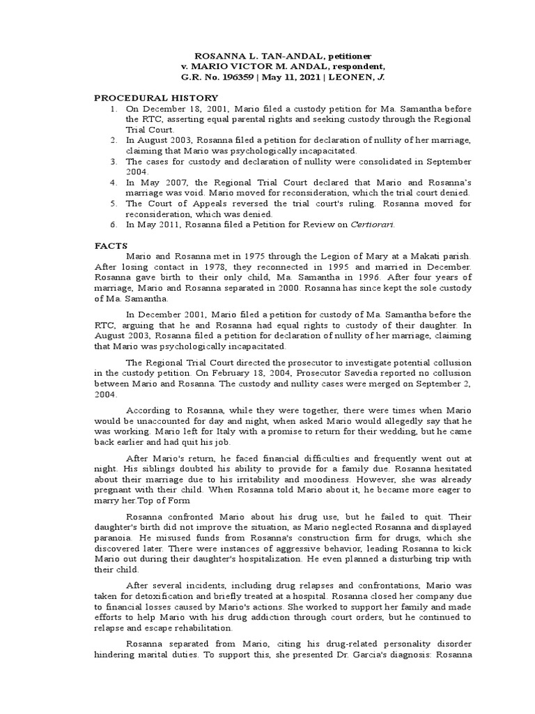 Tan andal v andal pdf substance abuse mental disorder