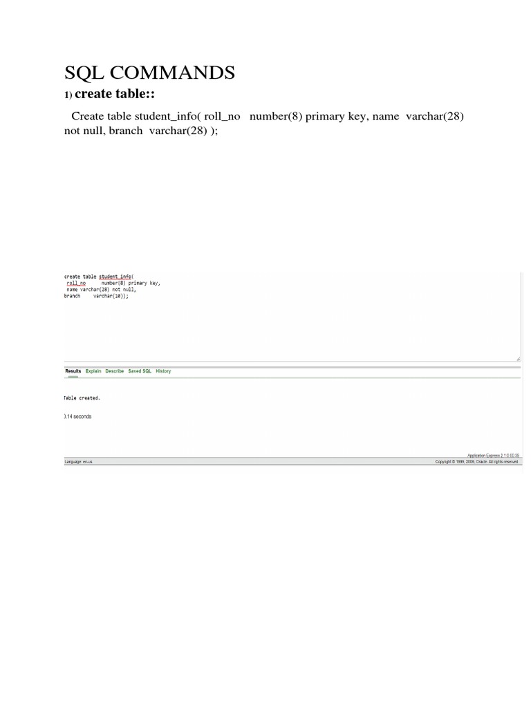 SQL Commands | PDF