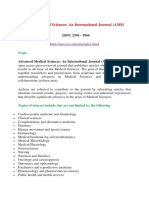 Advanced Medical Sciences An International Journal (AMS)