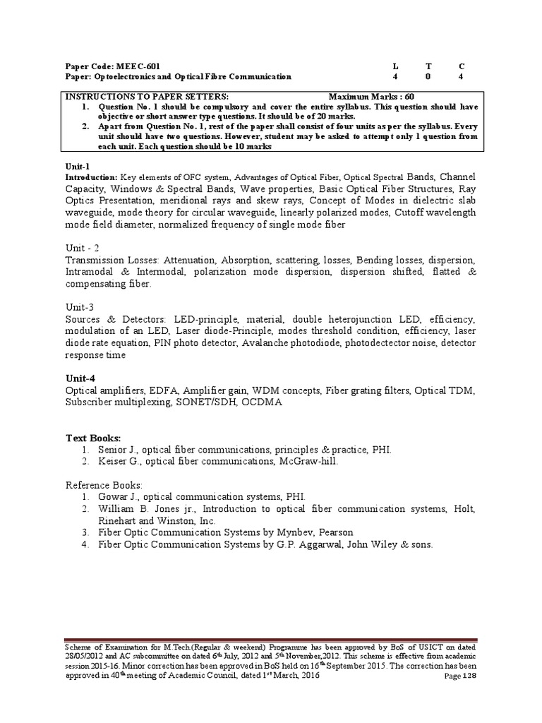 1.meec601 (Optoelectronics and Optical Fibre Communication