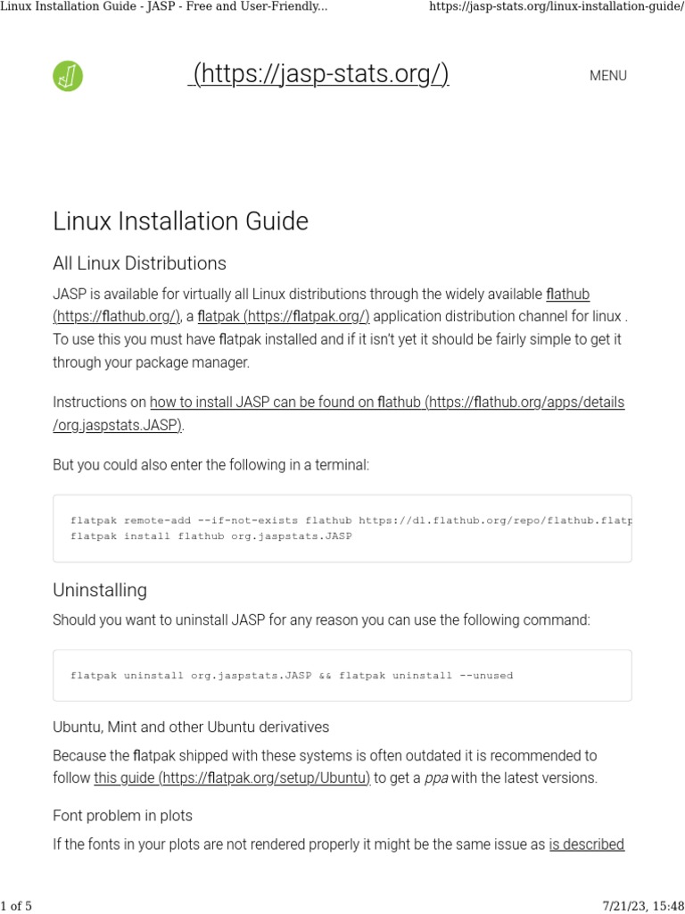 Linux installation guide jasp free and user friendly statistical