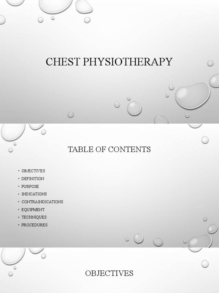 Chest Physiotherapy PDF Physical Therapy Respiratory Diseases