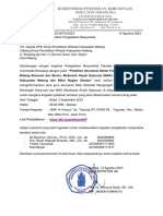 Surat Pengantar Pelatihan Pengabdian Masyarakat - Kepala OPD Dinas Pendidikan Wilayah Kabupaten Malang (P