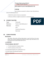 Semi-Detailed Lesson Plan in Mathematics 7