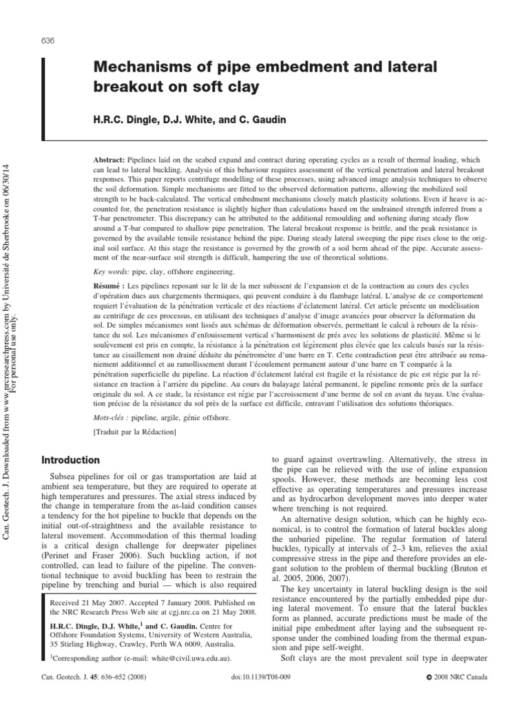 Pipe Embedment in Soft Clay Analysis | PDF | Geotechnical Engineering ...