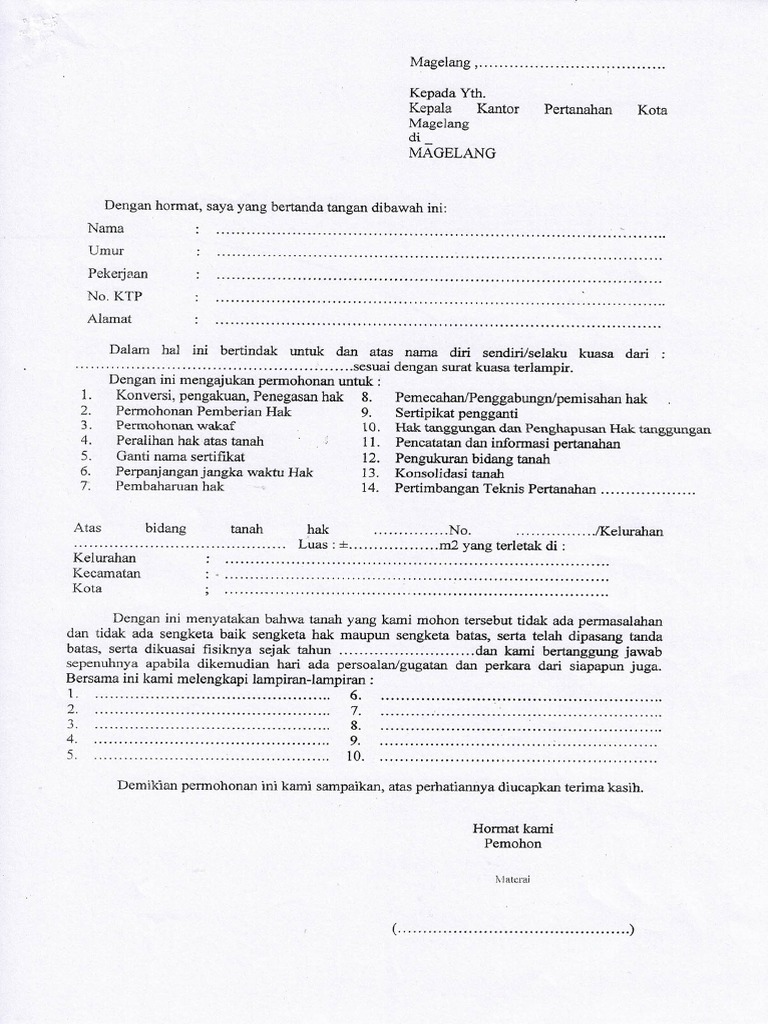 FORM PERMOHONAN PERTIMBANGAN TEKNIS PTP | PDF