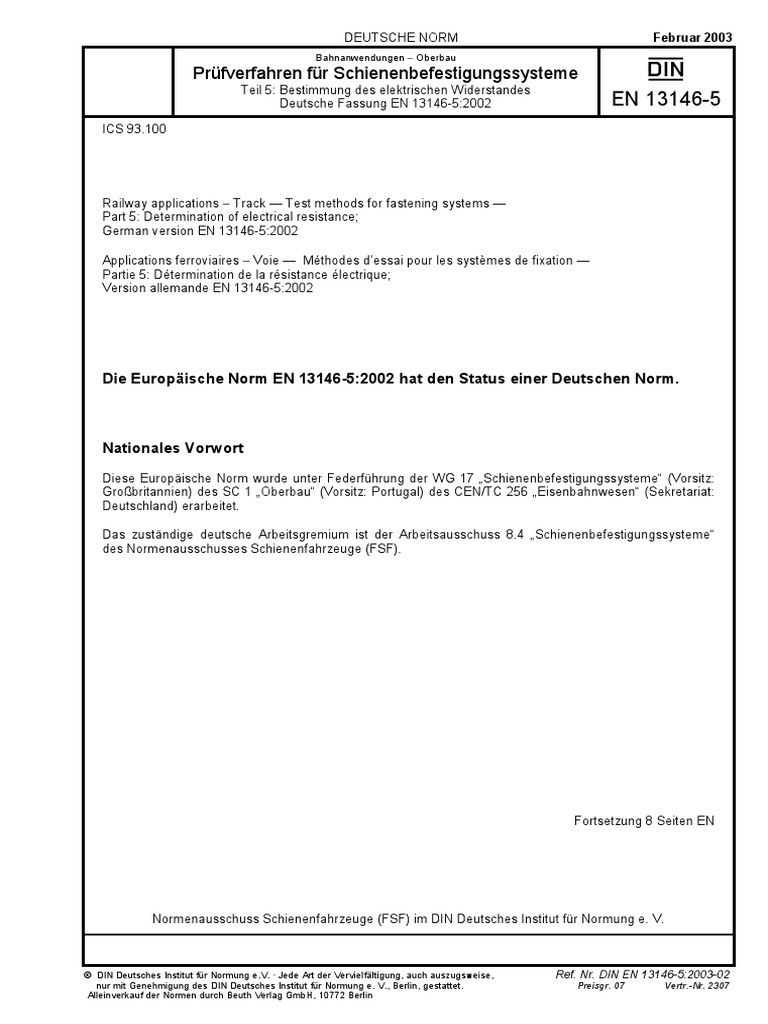 Din en 13146-5 | PDF