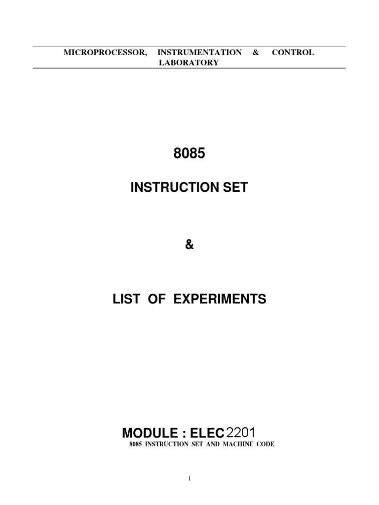 8085 Microprocessor Instruction Set | PDF | Computer Architecture ...