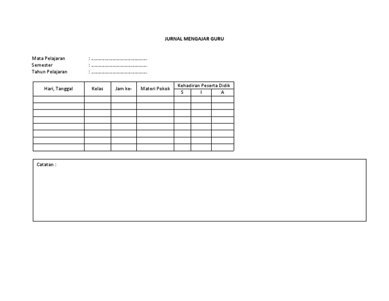 Jurnal Mengajar Guru SMP | PDF