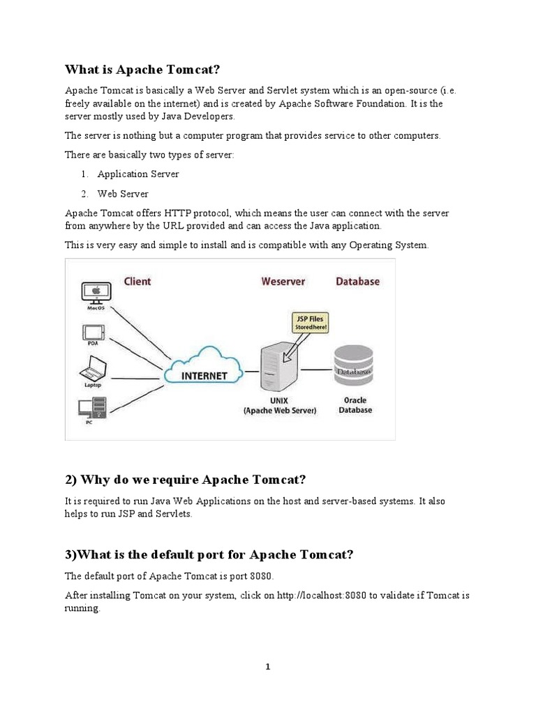 Apache Tomcat Setup Guide for Java Apps | PDF