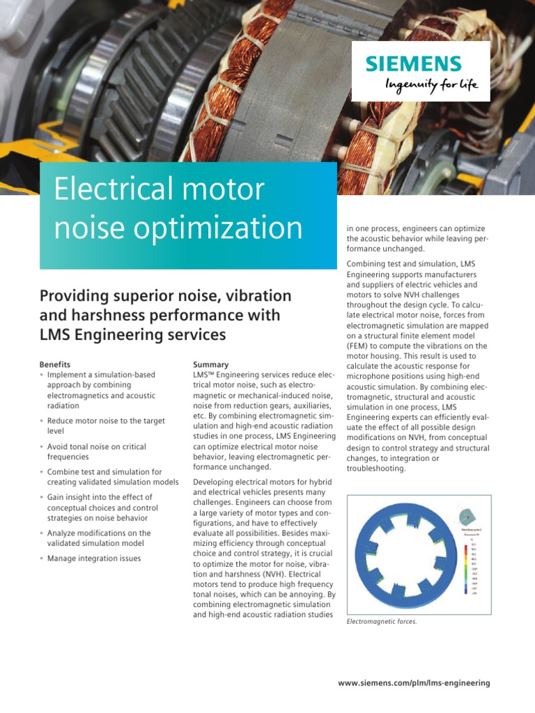 Siemens Plm Lms Electrical Motor Noise Optimization Fs Tcm1023 238618