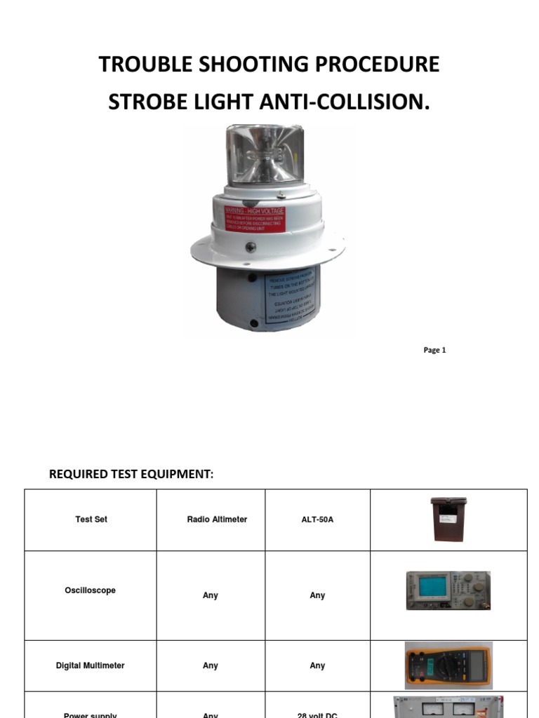 28 STROBE LIGHT ANTICOLLISION TROUBLE SHOOTING PDF