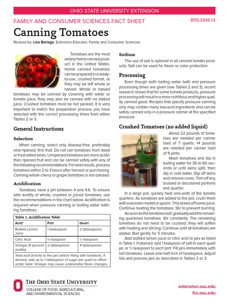 Canning Tomatoes: A Complete Guide | PDF | Food And Drink
