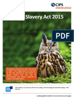 Modern Slavery Act 2015 Impact On Supply Chains and The Role of Procurement and Actions Required To Support The Organisation CIPS