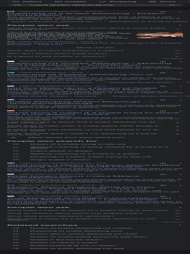 Cobra Dream Attacking Me - Google Search | PDF | Snake