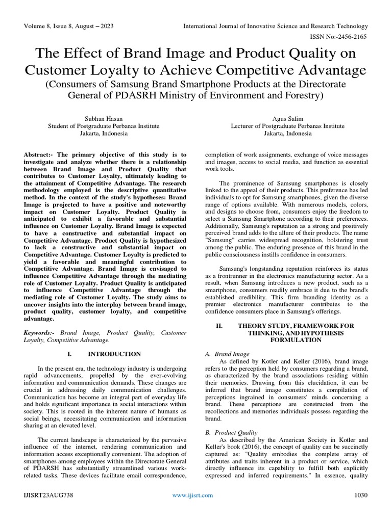 Brand Image's Impact on Customer Loyalty | PDF