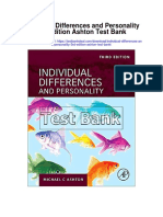 Individual Differences and Personality 3rd Edition Ashton Test Bank