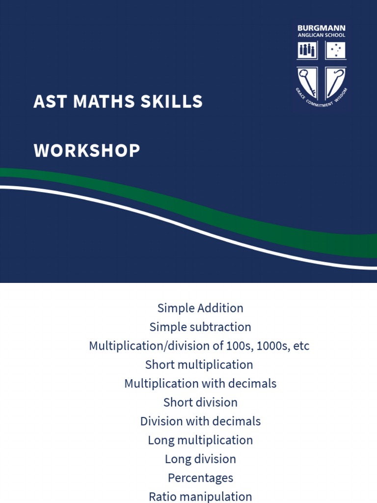 AST Maths Skills Workshop | PDF | Numbers | Multiplication