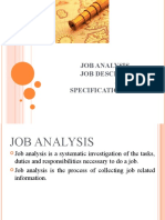 Job Analysis, Job Description and Job Specification