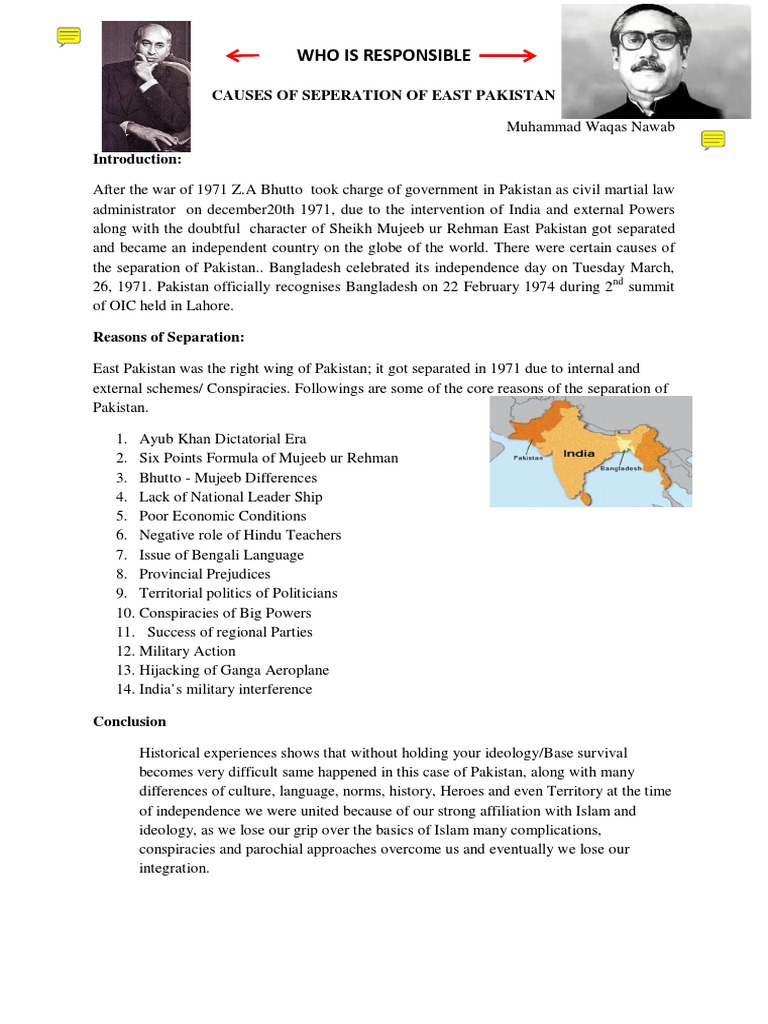 Causes of East Pakistan's Separation | PDF | Politics | Travel