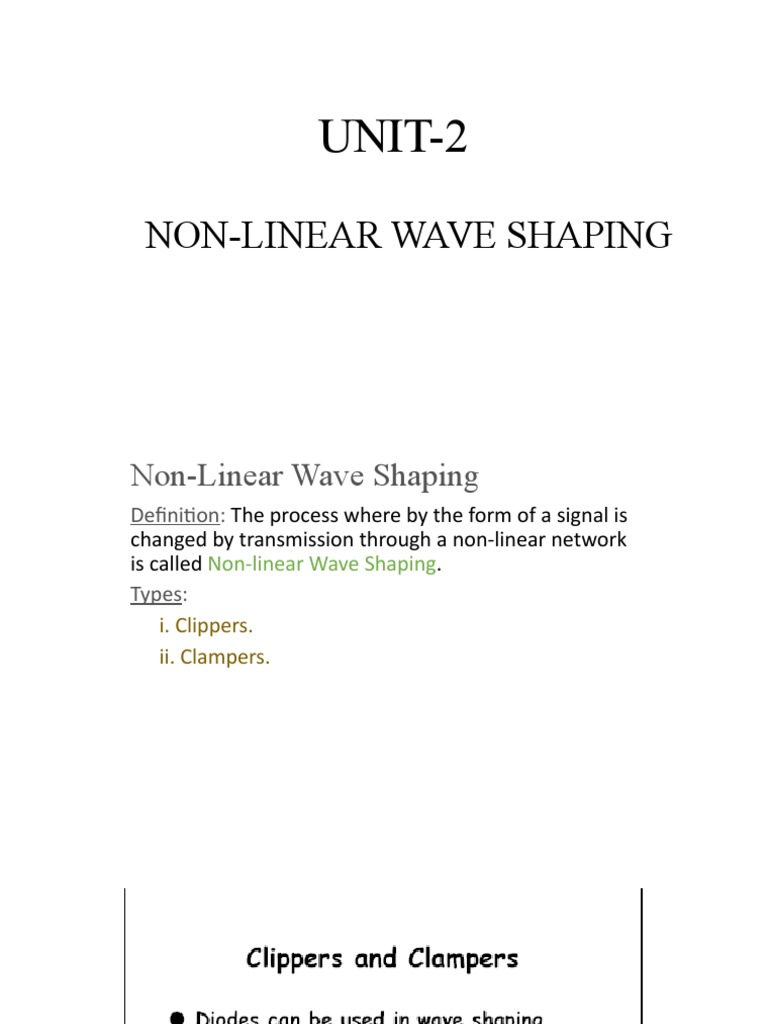 Linear Wave Shaping 2 PDF Electrical Circuits Electricity