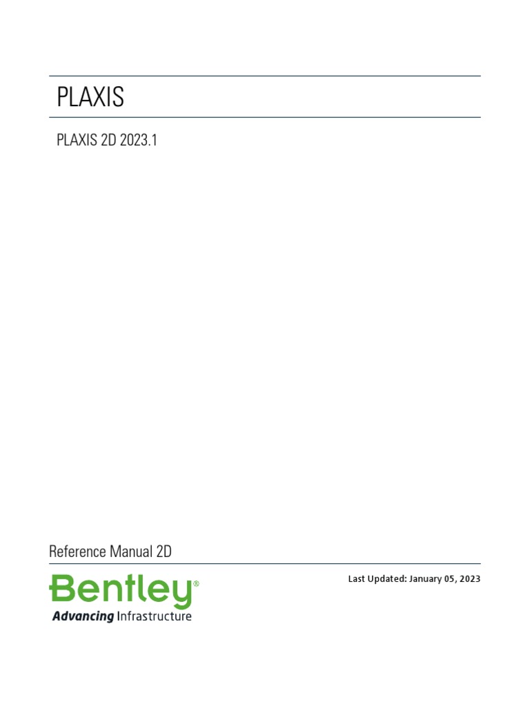 PLAXIS 2D Reference Manual 2023.1 | PDF | Menu (Computing) | Stress ...
