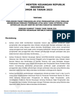 Peraturan Menteri Keuangan Nomor - 66 TAHUN 2023