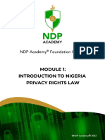Module 1 - Introduction To Nigeria Privacy Rights Law