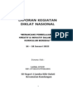 LAPORAN PENGEMBANGAN DIRI DIKLAT Merancang Pembelajaran Kreatif & Inovatif Dalam Era Kurikulum Merdeka