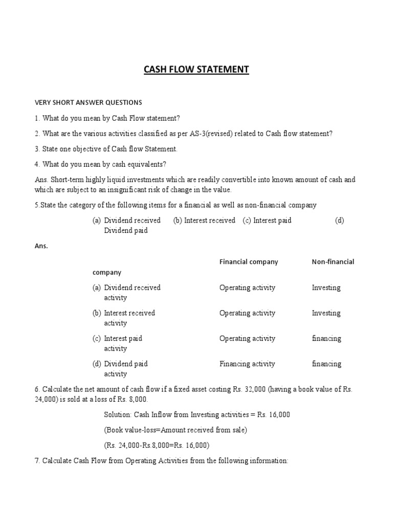 Class 12 Cash Flow Statement Guide | PDF | Equity (Finance) | Balance Sheet