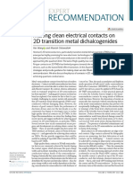Nature Review Making Clean Electrical Contacts On 2D Transition Metal Dichalcogenides