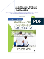 Introduction To Abnormal Child and Adolescent Psychology 2nd Edition Weis Test Bank