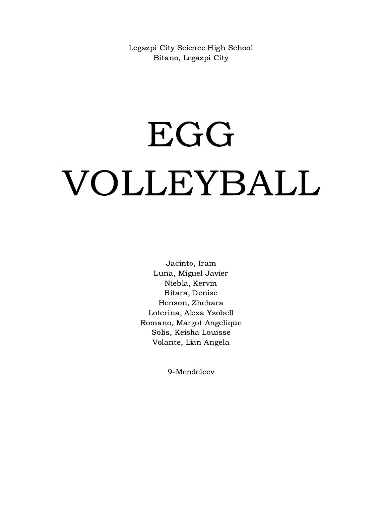 Egg Volleyball PDF Force Physics