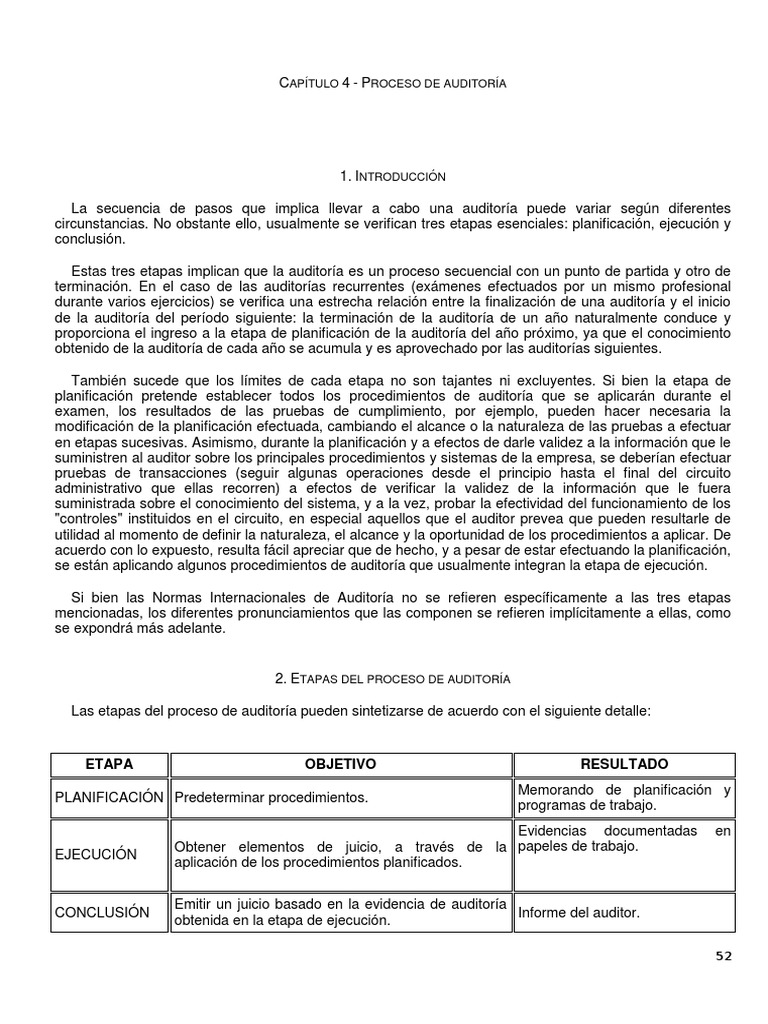 Etapas del Proceso de Auditoría | PDF | Auditoría | Planificación