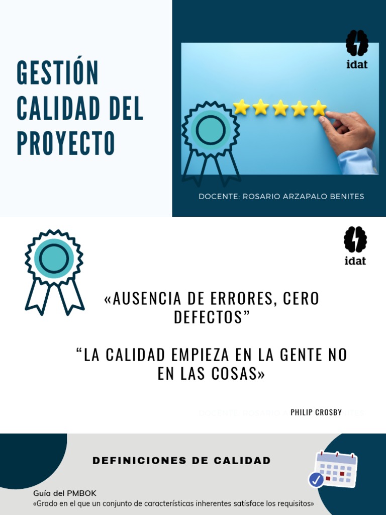 Gestión Calidad Del Proyecto | PDF | Calidad (comercial) | Gestión de ...