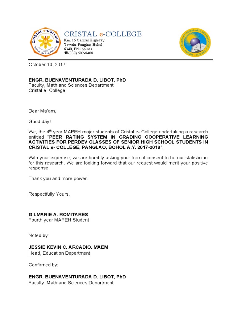 Letter For Statistician | PDF