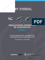 RAAC Parte 13 - Investigación de Accidentes e Incidentes de Aviación Civil