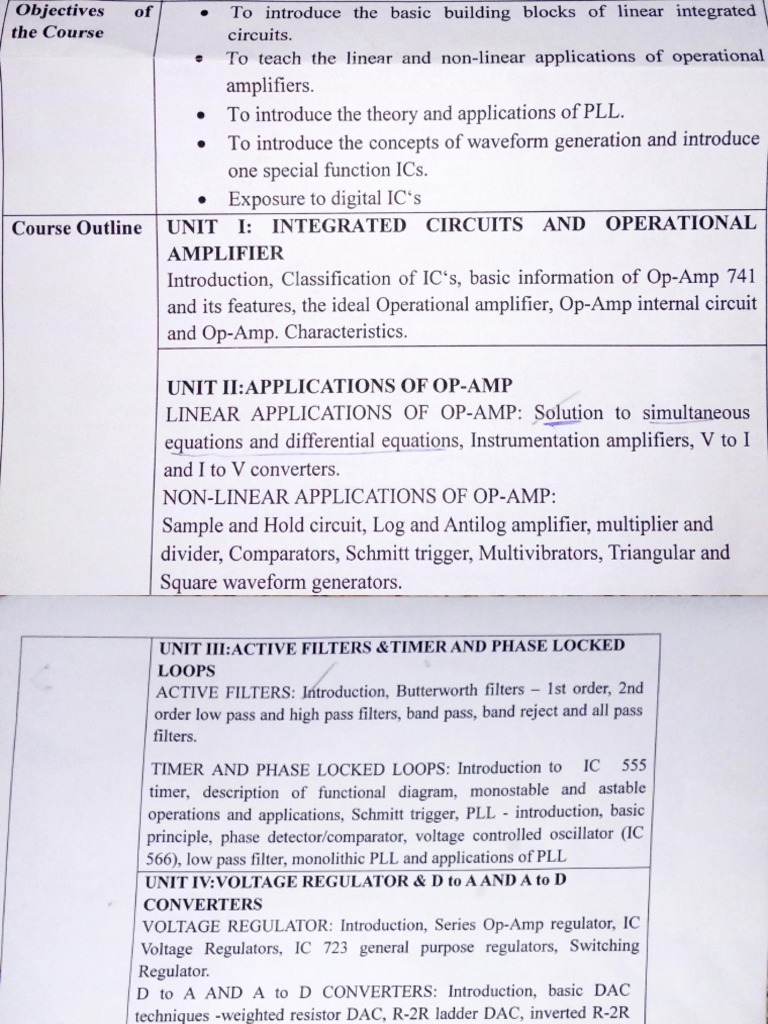 Linear and digital ics and application syllabus pdf