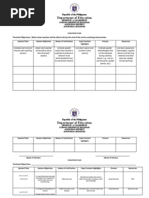 Coaching Plan
