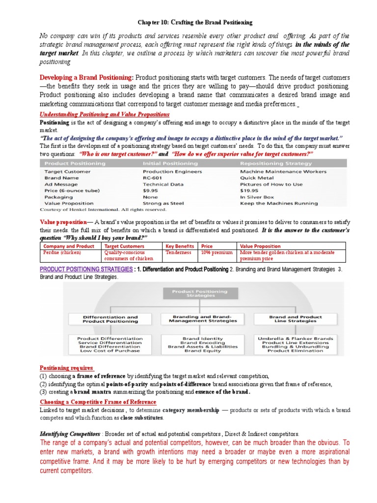 Chapter 10 Crafting The Brand Positioning Download Free Pdf Brand