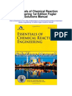 Essentials of Chemical Reaction Engineering 1st Edition Fogler Solutions Manual