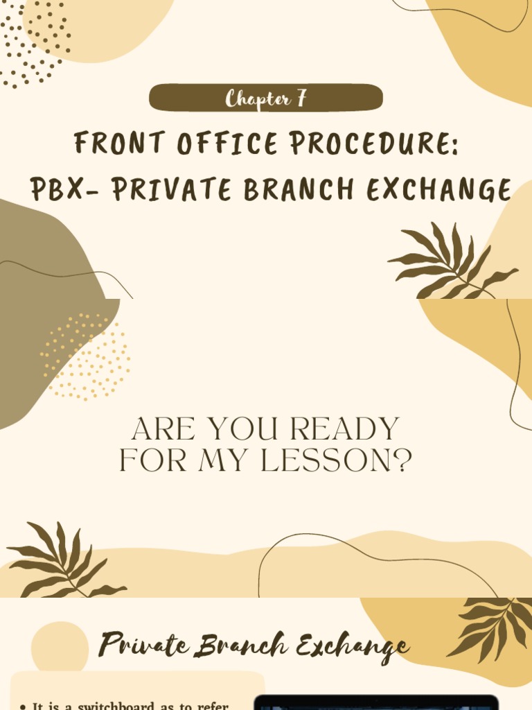 Chapter 7 Front Office Procedure PDF