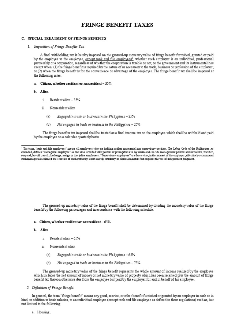 Fringe Benefit Taxes PDF