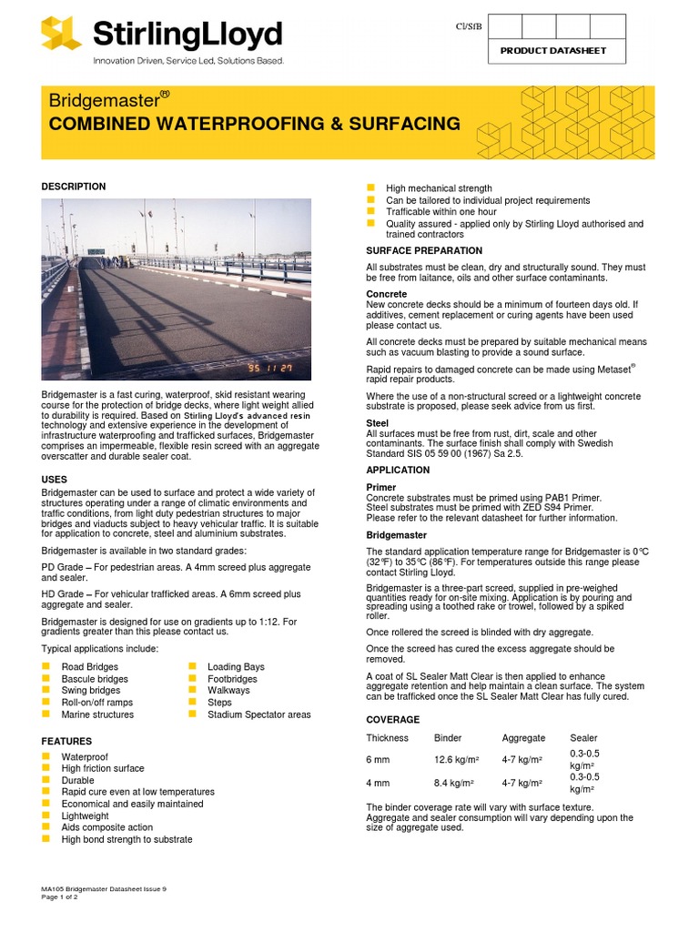 MA105 Bridgemaster Datasheet (Issue 9) | PDF | Concrete | Building ...