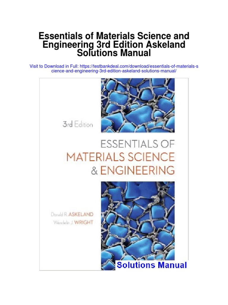 Essentials of Materials Science and Engineering 3rd Edition Askeland