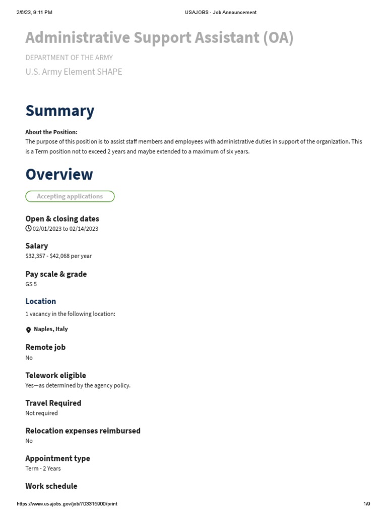 USAJOBS Job Announcement PDF Résumé Employment