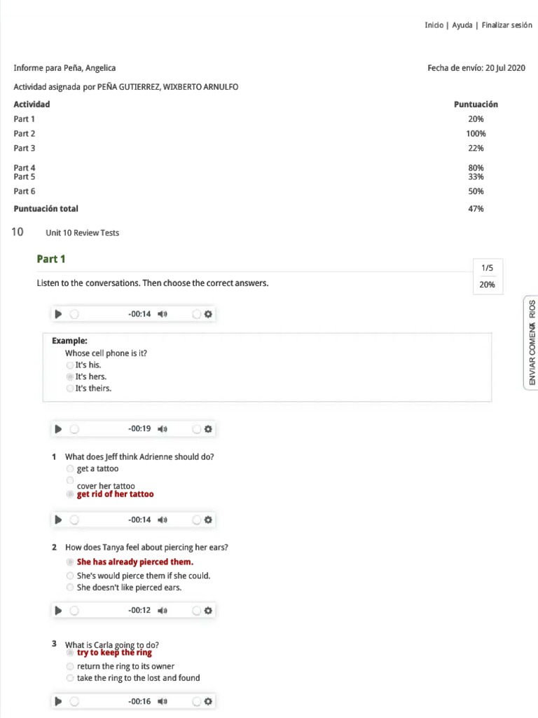 Unit 10 general test modo informe unit 10 unit 10 review tests top