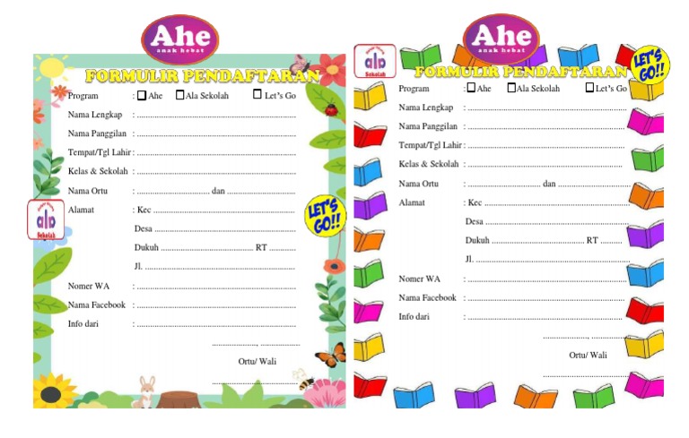 Pendaftaran Program Ahe Ala Sekolah | PDF
