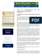 Memoria Política de México, PRIVATIZACION EMPRESAS PARAESTATALES